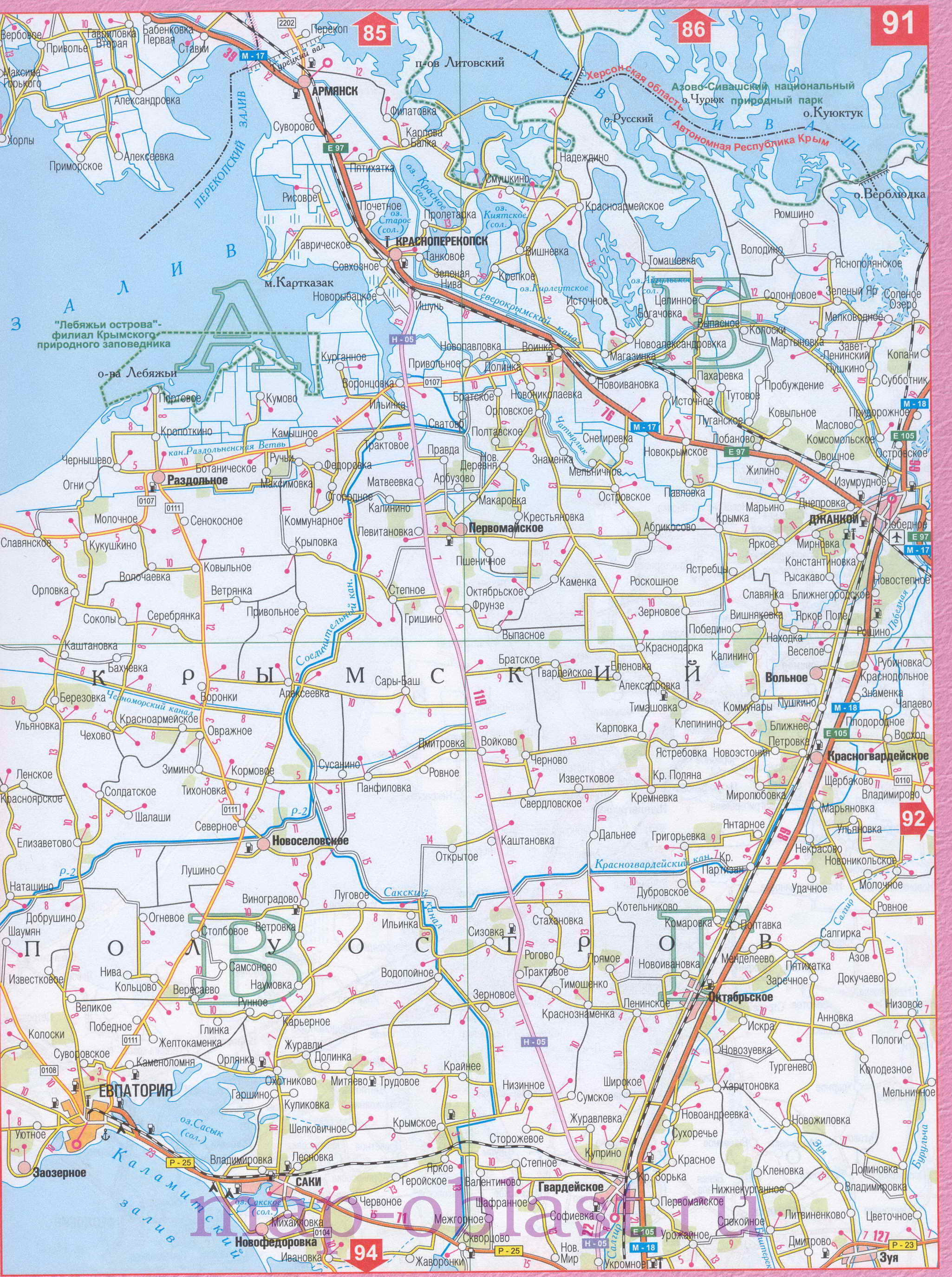 Карта первомайского района крыма подробная