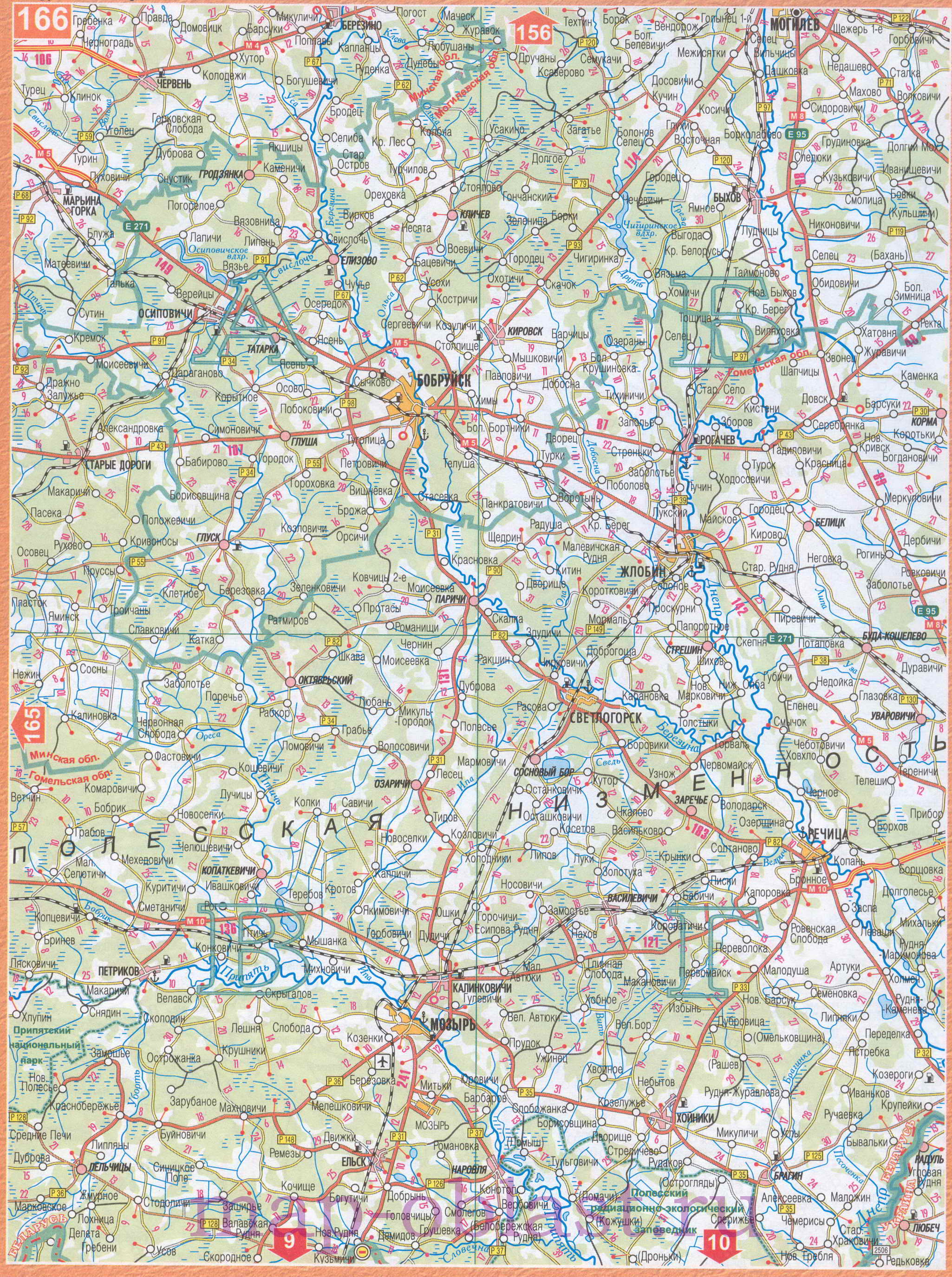 Карта границы Россия Белоруссия. Карта автодорог Россия Беларусь, A2 - 
