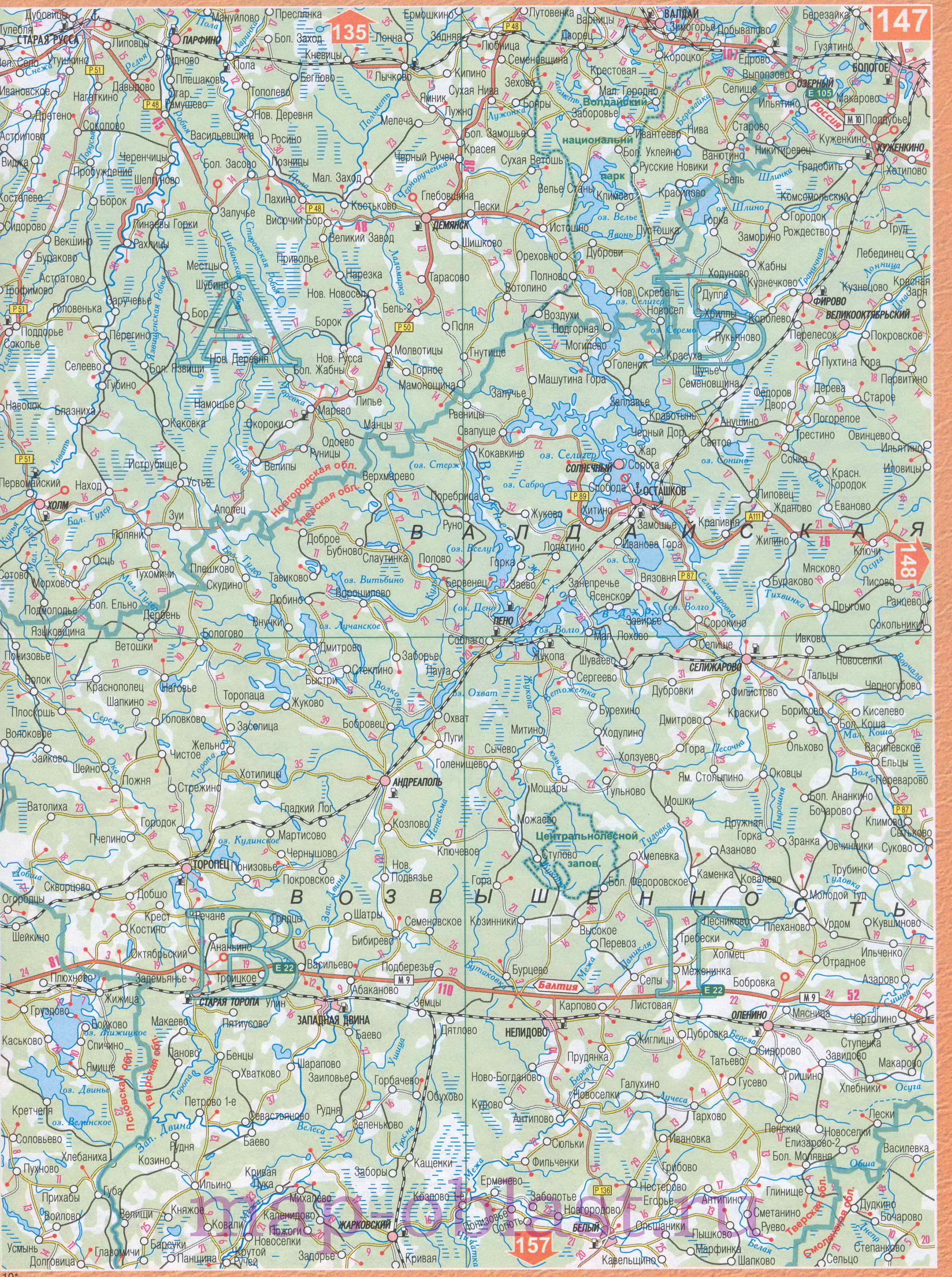 Карта границы Россия Белоруссия. Карта автодорог Россия Беларусь, B0 - 