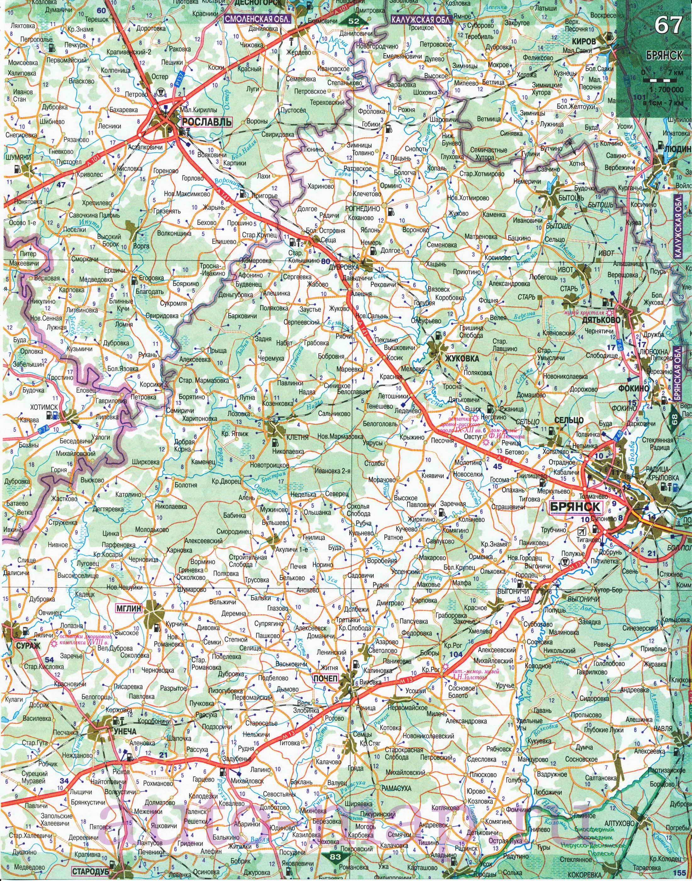 Карта границы России Белоруссии Украины. Автомобильная карта границы Белоруссии России Украины, B0 - 